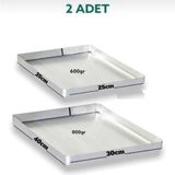 Home Alüminyum Baklava & Fırın Tepsi 2 Adet 25 x 35 - 30 x 40