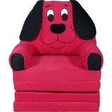 Home and Home Çocuk-Bebek Koltuğu Sandalye Portatif Yatak Puf-Dik Duruş Minderi Köpek Figürlü Bebek Çocuk Koltuğu - Kırmızı
