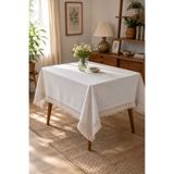 HOME ART ATELIER hand made Dantel Şerit Kenarlı Bohem Masa Örtüsü