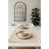 HOME ART ATELIER hand made İşleme Şerit Kenar Vintage Keten Runner - 40x110- Premium Keten Seri