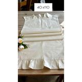 HOME ART ATELIER hand made Naturel Fırfırlı Vintage Runner 40x140- Soft Keten Seri