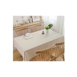 HOME ART ATELIER hand made Sütlü Kahve Çizgili Premium Keten Krem Ponponlu Masa Örtüsü