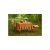 HOME ART ATELIER hand made Tarçın Fırfırlı Naturel Vintage PREMİUM Keten Masa Örtüsü / Koltuk Örtüsü- tarçın renkli