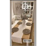 HOME ART ATELIER hand made Vintage Ham Pamuk Keten Büyük Runner 50x200 - Premium Keten