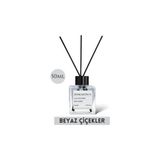 Home Art Plus Beyaz Çiçekler Kokulu Bambu Çubuklu Kare Oda Kokusu 50 ml