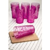 HOME ATELİER Akrilik Pembe 6'lı Uzun Bardak & Su Meşrubat Bardağı 750 ml ( Büyük Boy & Cam Değildir )