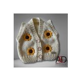 Home Ayçiçeğii Motifli Yelek>Bebek Yelek>El Örgüsü>Çocuk Giyim>Baby Vest