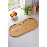 Home Bambu Doğal 2 Bölmeli Yağdanlık Altlığı 23x12 Cm