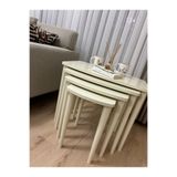 Home Başaran Concept Üst Kalite 1. Sınıf Mdf Boyalı 4 Lü Zigon Sehpa Krem Sehpa