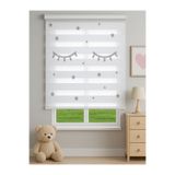 Home Bebek Odası Uyuyan Gözler Desenli Dijital Baskılı Zebra Stor Perde – Yıldızlı Minimal