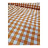 Home Büyük ekose desen sofra bezi piknik örtüsü çok amaçlı pamuklu zefir kumaş ( Turuncu 100 x 170)