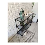 Home Celestia 80 cm DRESUAR Kahve Köşesi Dekoratif Raflı Konsol Füme Cam