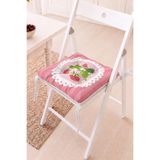 Home Çilek Motifli Pofidik Sandalye Minderi - Pembe Vintage Dekorasyon