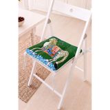 Home Çita Figürlü Çiçekli Battaniye Desenli Pofidik Sandalye Minderi - Yeşil Modern Dekoratif Minder