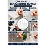 Home Çok Amaçlı Beyaz Rötuş Boyası 20 ml - İğneli ve Fırçalı Çift Uçlu Ahşap Metal Plastik Seramik PVC Çizik Giderici