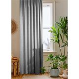 Home Color Home Açık Gri Petek Kadife Dokulu Fon Perde Düz Dikişli Ekstrafor Büzgü - 240 x 250 cm