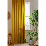 Home Color Home Hardal Sarısı Petek Kadife Dokulu Fon Perde Düz Dikişli Ekstrafor Büzgü Diğer