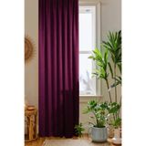 home color home Mürdüm Petek Kadife Dokulu Fon Perde 140x260 Düz Dikişli Ekstrafor Büzgü