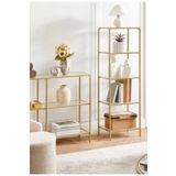 Home Dali 40 cm Gold Kitaplık Dekoratif Aksesuar Rafı Mutfak Rafı Şeffaf cam