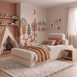 Home Decor Çocuk Sünger Yatak 190X110 cm | 3–15YAŞ | 28 Dns Orijinal Sünger | Oyun Yatağı | Yıkanabilir Fermuarlı Kılıf | Kolay Kurulum | Güvenli Kullanım - Krem - 110 x 190 cm