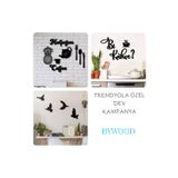 Home Decorations Mutfağım+bi Kahve+kuş Dekoratif Duvar Dekorasyonu 3 Ürün Bir Arada