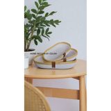 home decors by özlem 3'lü Oval Hasır Sepet (31X18X5/26X16X5/22X15X5CM) Düzenleyici Organizer Dekorasyon Hediyelik BeyazGold 1001000009225
