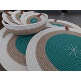 Home Decors By Özlem 4kişilik 9 Parça Amerikan Servis Takımı Supla Takımı Tabak Altlığı Bardak Altlığı Hasır Sepet Mutfak - 32 x 32 cm - Asker Yeşili