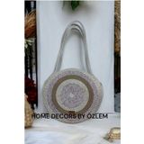 home decors by özlem hasır omuz çantası makaron çanta plaj çantası el emeği handmade günlük çanta OZLEM1037