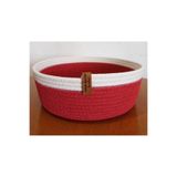 home decors by özlem Kırmızı Beyaz Sepet Hasır Sepet Düzenleyici Organizer Dekorasyon Hediyelik - 24x9 Cm 4lu-ekru Saklama Kutusu 1001000009127