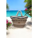 home decors by özlem Midi Boy hasır çanta el çantası plaj çantası el emeği handmade 1001000009570