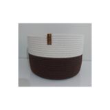home decors by özlem Yuvarlak Kova Hasır Sepet Düzenleyici Organizer Dekorasyon Hediyelik - 25x15cm BeyazGold Saklama Kutusu 1001000009317