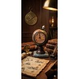 Home Dekor Hediye Nostaljik Ofis ve Ev Dekoru Masa Saati Biblosu The Classic Dünya Küresi Antika Biblo Saat 19 Cm-Y - Çok Renkli