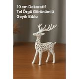 Home Dekoratif 10 cm Tel Örgü Görünümlü Geyik Biblo – Yılbaşı Masa Üstü Süsleme – Modern Ev Dekor Ürünü
