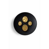 HOME DEKORİSTA Dekoratif Tabak, Dekoratif Obje, Siyah üzeri gold dekor Tabak, Klasik Dekoratif Obje,