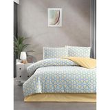 Home Design Fleur Çift Kişilik Nevresim Takımı - Sarı - Mavi - 200 x 220 cm