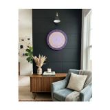 Home Duvar Saati - 50 Cm-Mor Taşlı Özel Tasarım - Modern Epoksi Duvar Saati - Dekoratif Sessiz Mekanizma