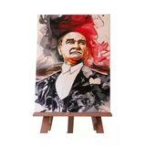 Home "El Yapımı Atatürk Yağlıboya Tablo - 60X80 Cm, Ofis Ve Ev Dekorasyonu Için Duvar Tablosu"