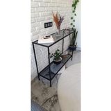 Home Elegance Dresuar 100 Cm Dekoratif Çok Raflı Konsol Füme Cam