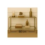 Home Elegance Gold Dresuar Kahve Köşesi Modern Konsol 80 cm Şeffaf Cam