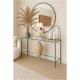 Home Elegance Yeşil Dresuar Kahve Köşesi Modern Konsol 100 cm Şeffaf Cam