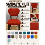 Home Elma Tipi Sandalye Kılıfı Lüx Bohem Kumaş Çok Kalın %100 Pamuk, Sırt Arkası Dahil Kapanıyor - 45 x 45 cm - Kiremit