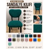 Home Elma Tipi Sandalye Kılıfı Lüx Bohem Kumaş Çok Kalın %100 Pamuk, Sırt Arkası Dahil Kapanıyor - 45 x 45 cm - Zümrüt