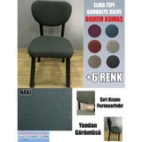Home Elma Tipi Sandalye Kılıfı Lüx Bohem Kumaş Çok Kalın %100 Pamuk, Sırt Arkası Dahil Kapanıyor Fermuarlı - 45 x 45 cm - Haki