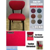 Home Elma Tipi Sandalye Kılıfı Lüx Bohem Kumaş Çok Kalın %100 Pamuk, Sırt Arkası Dahil Kapanıyor Fermuarlı - 45 x 45 cm - Kırmızı