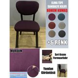 Home Elma Tipi Sandalye Kılıfı Lüx Bohem Kumaş Çok Kalın %100 Pamuk, Sırt Arkası Dahil Kapanıyor Fermuarlı - 45 x 45 cm - Mürdüm