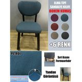 Home Elma Tipi Sandalye Kılıfı Lüx Bohem Kumaş Çok Kalın %100 Pamuk, Sırt Arkası Dahil Kapanıyor Fermuarlı - 45 x 45 cm - Petrol