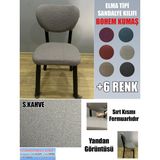 Home Elma Tipi Sandalye Kılıfı Lüx Bohem Kumaş Çok Kalın %100 Pamuk, Sırt Arkası Dahil Kapanıyor Fermuarlı - 45 x 45 cm - Sütlü Kahve