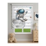 Home Erkek Çocuk Odası Astronot Desenli Dijital Baskılı Zebra Stor Perde – Uzay ve Ay