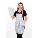 HOME ESSENTIALS Mutfak Önlüğü 3'lü Set – Su Geçirmez Önlük Isıya Dayanıklı Fırın Eldiveni Tutacak