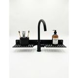 Home Eviye Önü Organizer Rafı Metal Lavabo Üstü Raf Mutfak Evye Üstü Organizer Duvara Yapışkanlı Delmeden Montaj Lavabo Arkası Raf Süngerlik Sabunluk Mutfak Rafı